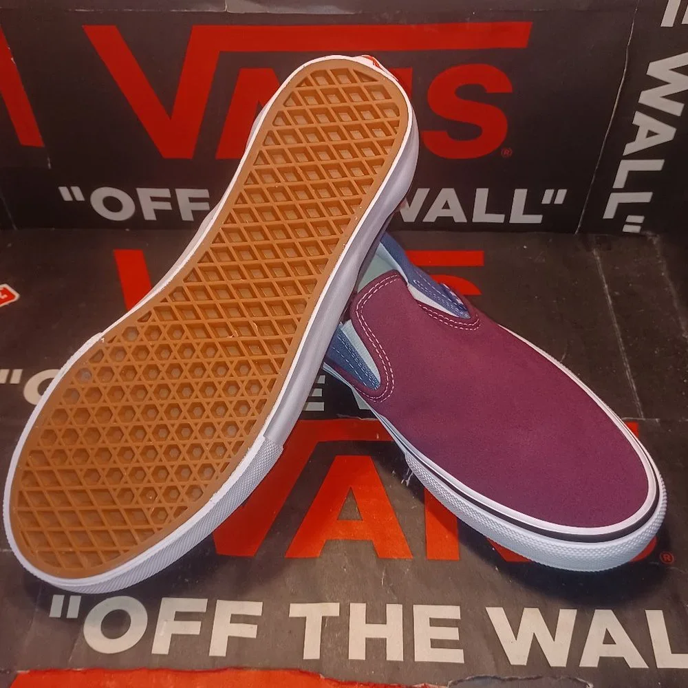 Vans Men's 8.5/Women's 10 Skate Slip On Moonlight Blue/Mauve Wine VN0A5FCAAPO